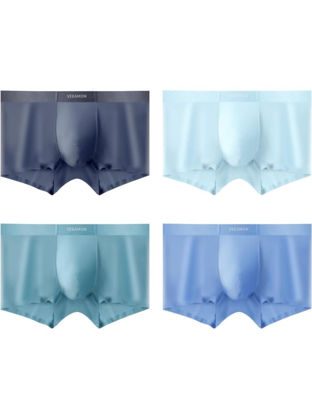 Men's Ice Silk Boxer Briefs 4-Pack | Soft, Comfortable Cotton Modal Trunks